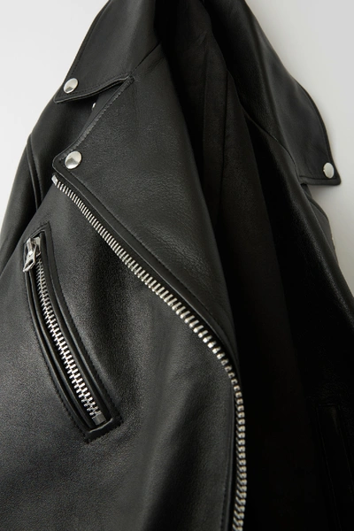 Shop Acne Studios Long Biker Jacket Black