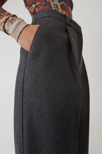 Shop Acne Studios Flannel Trousers Grey Melange