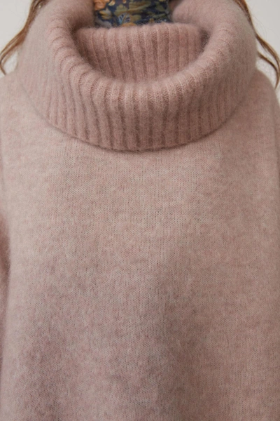 Shop Acne Studios Cowl Neck Sweater Powder Pink