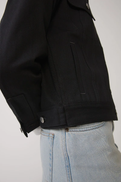 Shop Acne Studios Oversized Denim Jacket Black