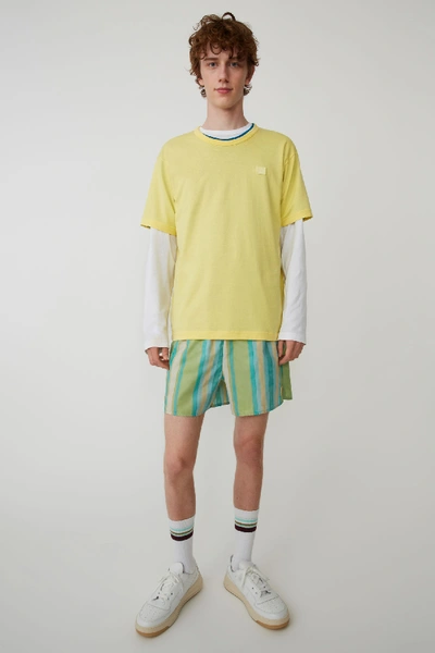 Shop Acne Studios Short Sleeved T-shirt Pale Yellow