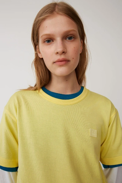 Shop Acne Studios Short Sleeved T-shirt Pale Yellow