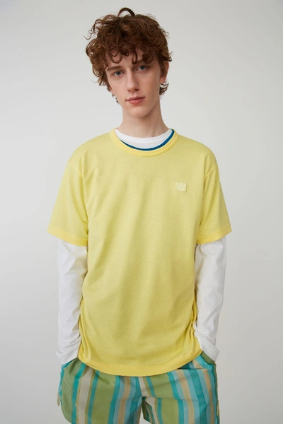 Shop Acne Studios Short Sleeved T-shirt Pale Yellow