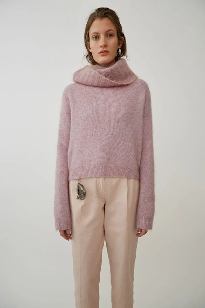 Shop Acne Studios Chunky Ribbed Turtleneck Dusty Pink