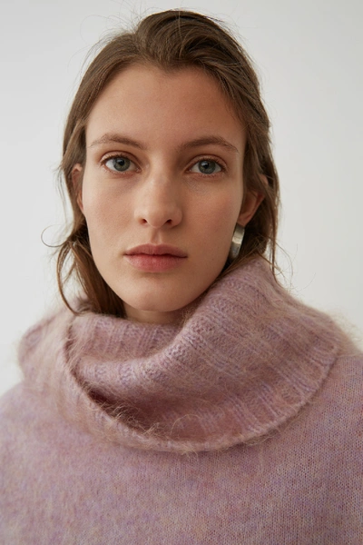 Shop Acne Studios Chunky Ribbed Turtleneck Dusty Pink