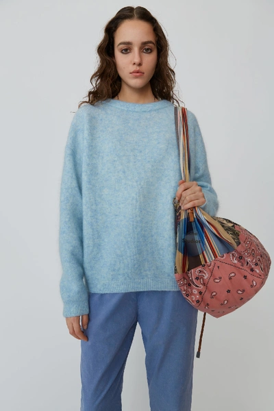 Shop Acne Studios Dramatic Moh Dusty Blue In Oversized Sweater