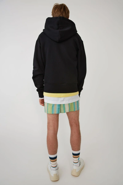 Shop Acne Studios Ferris Zip Face Black In Classic Fit Hooded Zip-up Sweatshirt