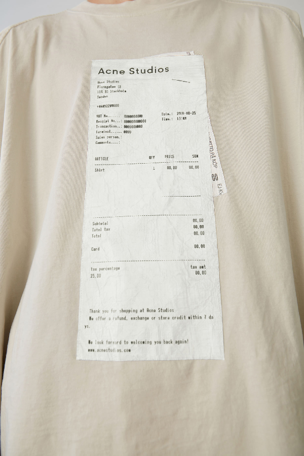 acne studios receipt t shirt