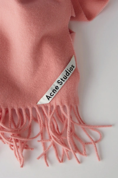 Shop Acne Studios Canada Skinny Pale Pink In Skinny Fringed Scarf