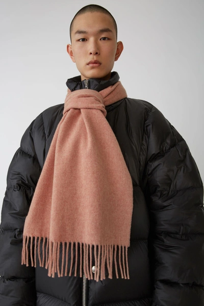 Shop Acne Studios Canada Nr New Rose Melange In Narrow Wool Scarf