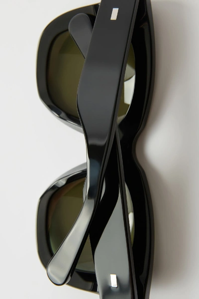 Shop Acne Studios Library Metal Black In Oversized Sunglasses