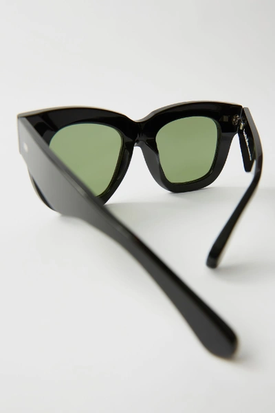 Shop Acne Studios Library Metal Black In Oversized Sunglasses