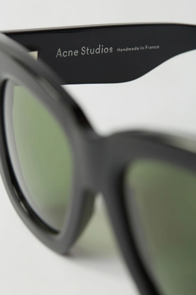 Shop Acne Studios Library Metal Black In Oversized Sunglasses