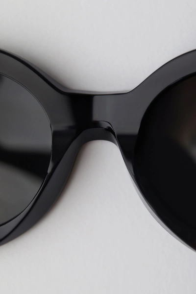 Shop Acne Studios Mustang Black In Oval Acetate Sunglasses