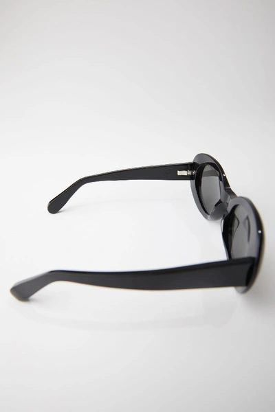 Shop Acne Studios Mustang Black In Oval Acetate Sunglasses