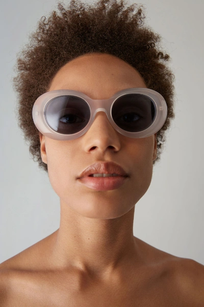 Shop Acne Studios Oval Sunglasses White Clear/blue