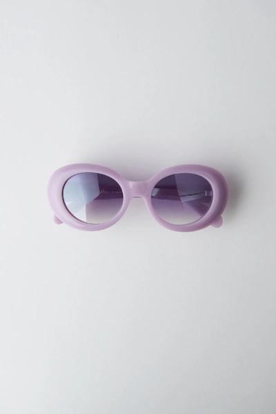 Shop Acne Studios Oval Sunglasses Violet/purple Degrade