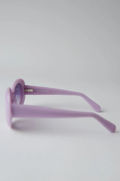 Shop Acne Studios Oval Sunglasses Violet/purple Degrade