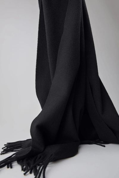 Shop Acne Studios Canada Cash Black In Fringed Cashmere Scarf