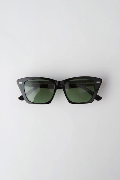 Shop Acne Studios Ingridh Black/yellow/green In D-frame Acetate Sunglasses