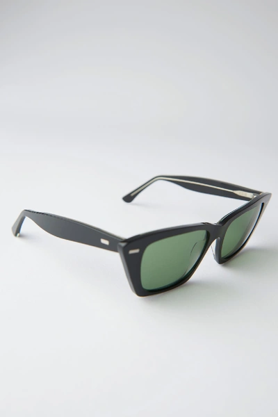 Shop Acne Studios Ingridh Black/yellow/green In D-frame Acetate Sunglasses