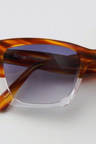 Shop Acne Studios Cateye Sunglasses Tortoisetransp/grey Degrade