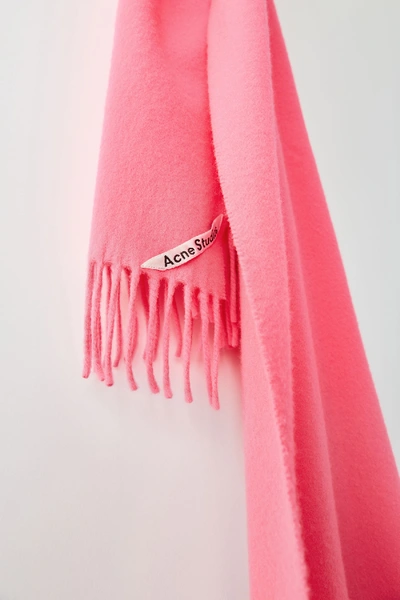Shop Acne Studios Canada Nr New Pink/fluo Pink In Narrow Wool Scarf