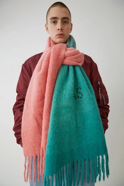 Two-tone scarf pink/mint