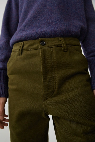 Shop Acne Studios Workwear Trousers Hunter Green