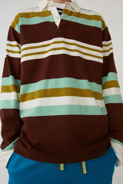 Shop Acne Studios Rugby Shirt Brown/mint