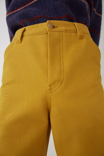 Shop Acne Studios Workwear Trousers Mustard Yellow