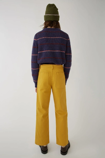 Shop Acne Studios Workwear Trousers Mustard Yellow