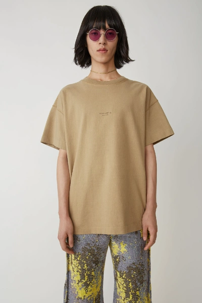 Shop Acne Studios Garment Dyed T-shirt Sand Beige