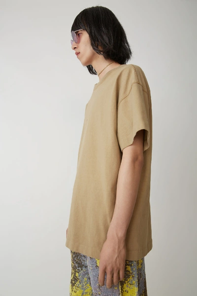 Shop Acne Studios Garment Dyed T-shirt Sand Beige
