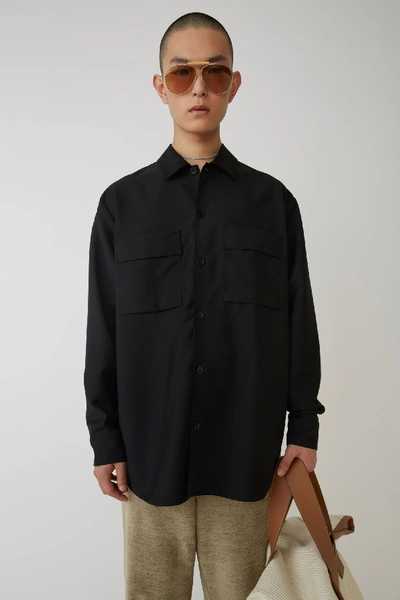 Houston Mohair And Wool-blend Shirt In Black
