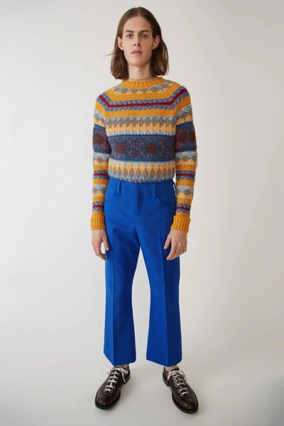 Shop Acne Studios Boot Cut Trousers Bright Blue