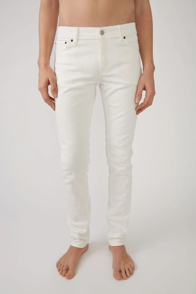 Shop Acne Studios North White Color In Mid-rise Skinny Jeans
