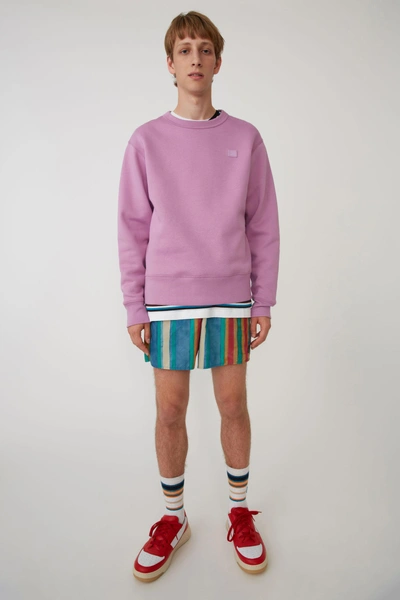 Shop Acne Studios Regular Fit Sweatshirt Lilac Purple