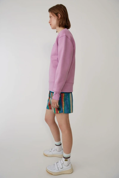 Shop Acne Studios Regular Fit Sweatshirt Lilac Purple