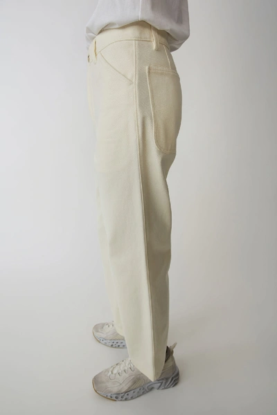 Shop Acne Studios Workwear Trousers Ivory White
