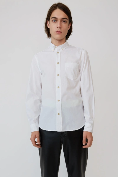 Shop Acne Studios Isherwood Soft Pop Optic White In Classic Fit Shirt