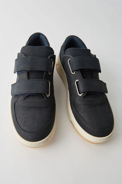 Shop Acne Studios Perey Nubuk1 Black/white In Velcro Sneakers