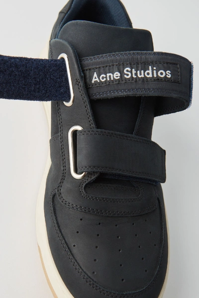 Shop Acne Studios Perey Nubuk1 Black/white In Velcro Sneakers