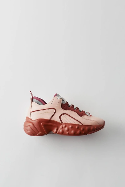 Shop Acne Studios Technical Sneakers Pink/burgundy