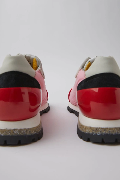 Shop Acne Studios Vintage Inspired Sneakers Pale Pink/red