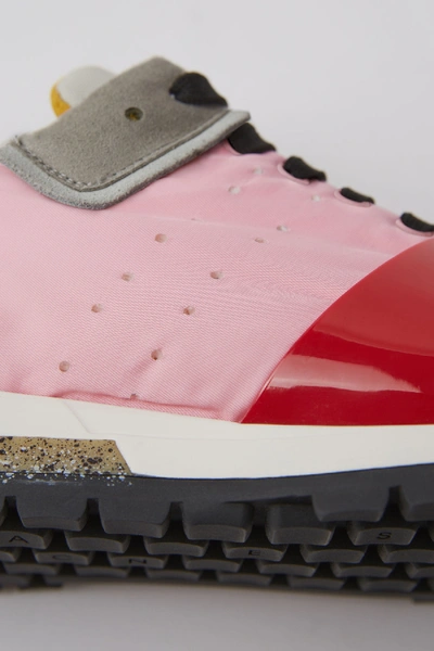 Shop Acne Studios Vintage Inspired Sneakers Pale Pink/red