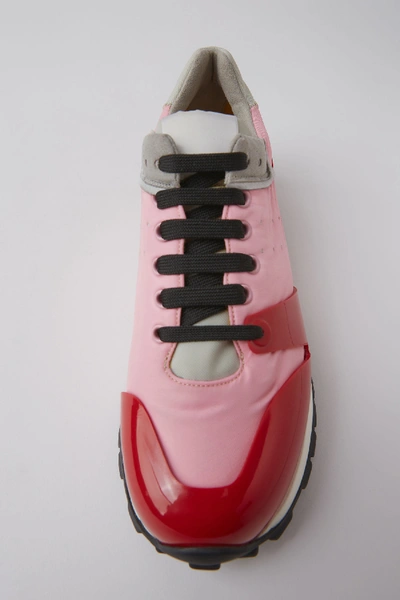 Shop Acne Studios Vintage Inspired Sneakers Pale Pink/red