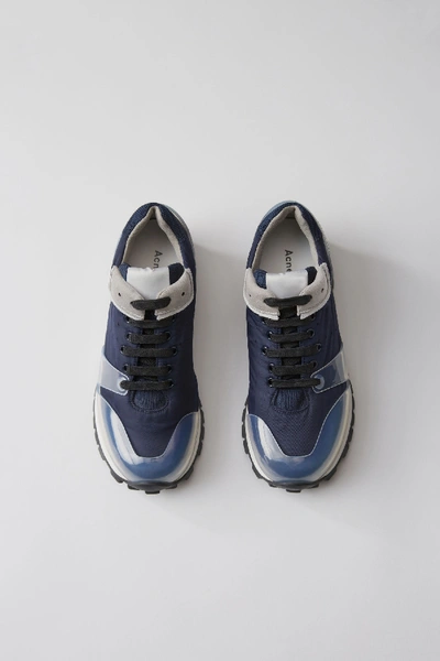 Shop Acne Studios Vintage Inspired Sneakers  Navy/frosted