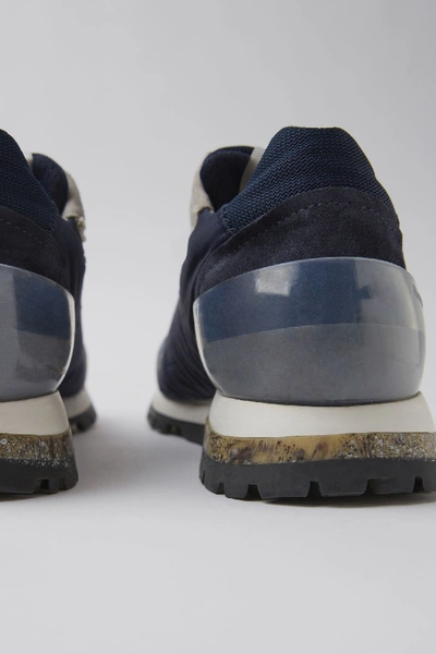 Shop Acne Studios Vintage Inspired Sneakers  Navy/frosted