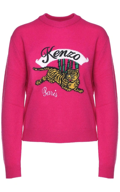 Shop Kenzo Bamboo Tiger Wool Jumper In Rosa
